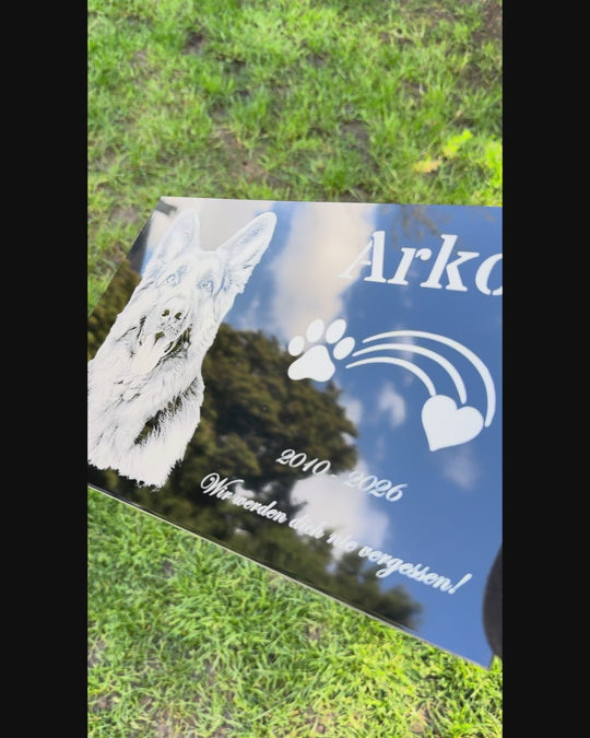 Beispielvideo Aluverbund Grabtafel mit Gravur und Foto