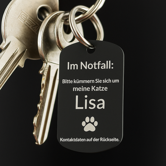 SOS Hundemarke mit Notfallkarte - ID Tag für Hund oder Katze