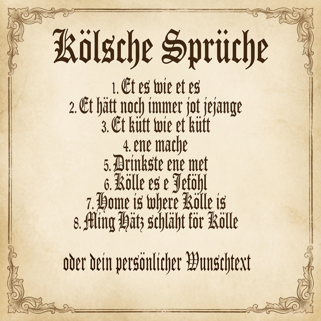 Holz Flaschenöffner mit Gravur - Kölsche Sprüche