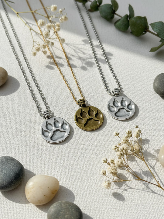 Edelstahl Pfotenanhänger mit Gravur -  Personalisiertes Schmuckstück