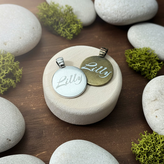 Edelstahl Pfotenanhänger mit Gravur -  Personalisiertes Schmuckstück