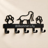 Dog coat rack with name