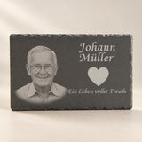 Personalisierte Schiefer-Gedenktafel mit Foto & Gravur