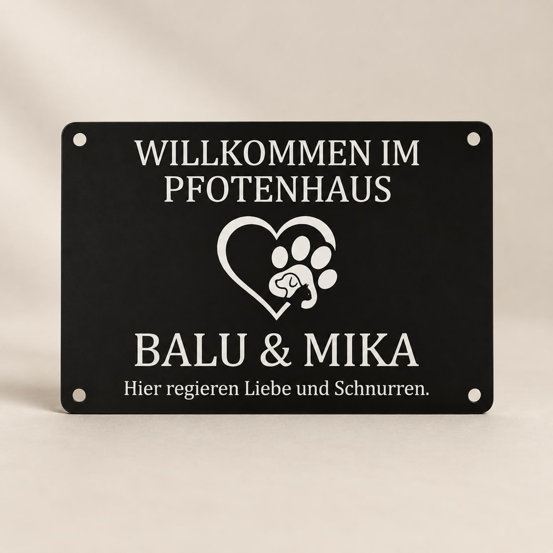 Aluminiumschild mit Wunschgravur