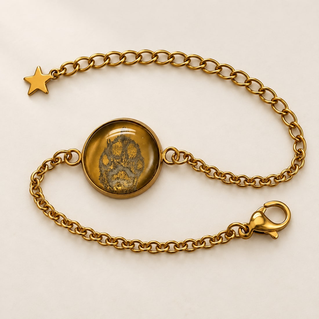 Pfotenarmband mit persönlicher Gravur nach deinem Foto