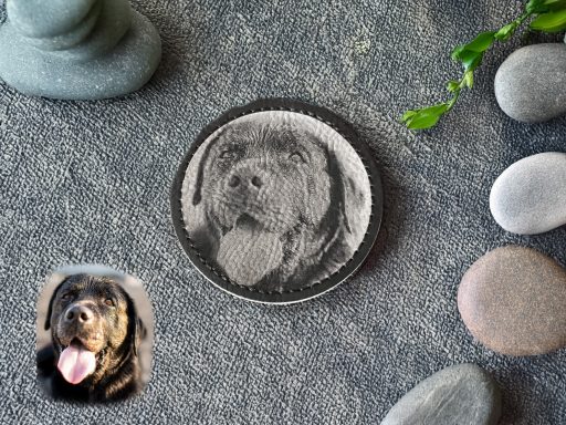 Runde gravierte Lederpatch, selbsklebend